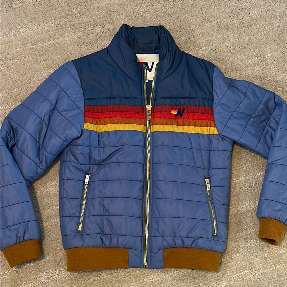 Aviator Nation 5 stripe journey jacket coat size small